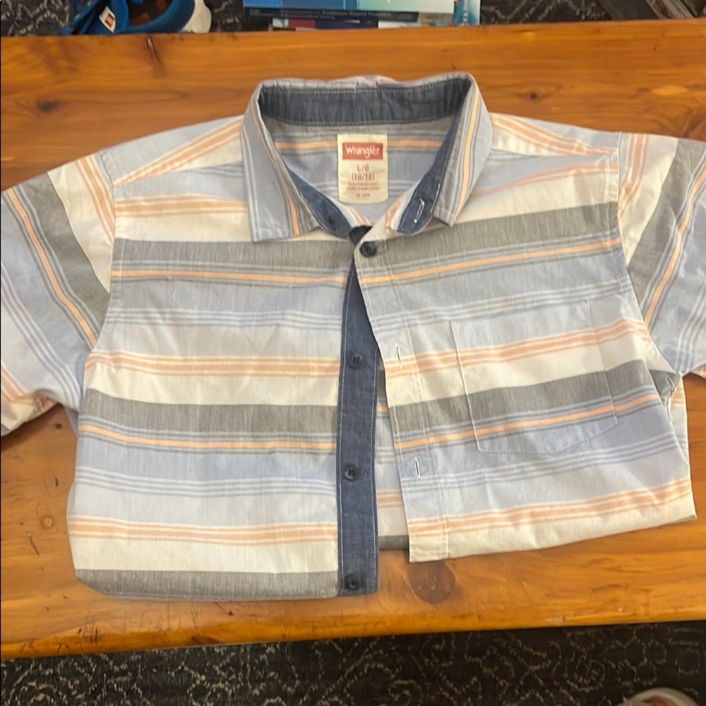 Wrangler Kids Striped Shirt - Blue and Gray